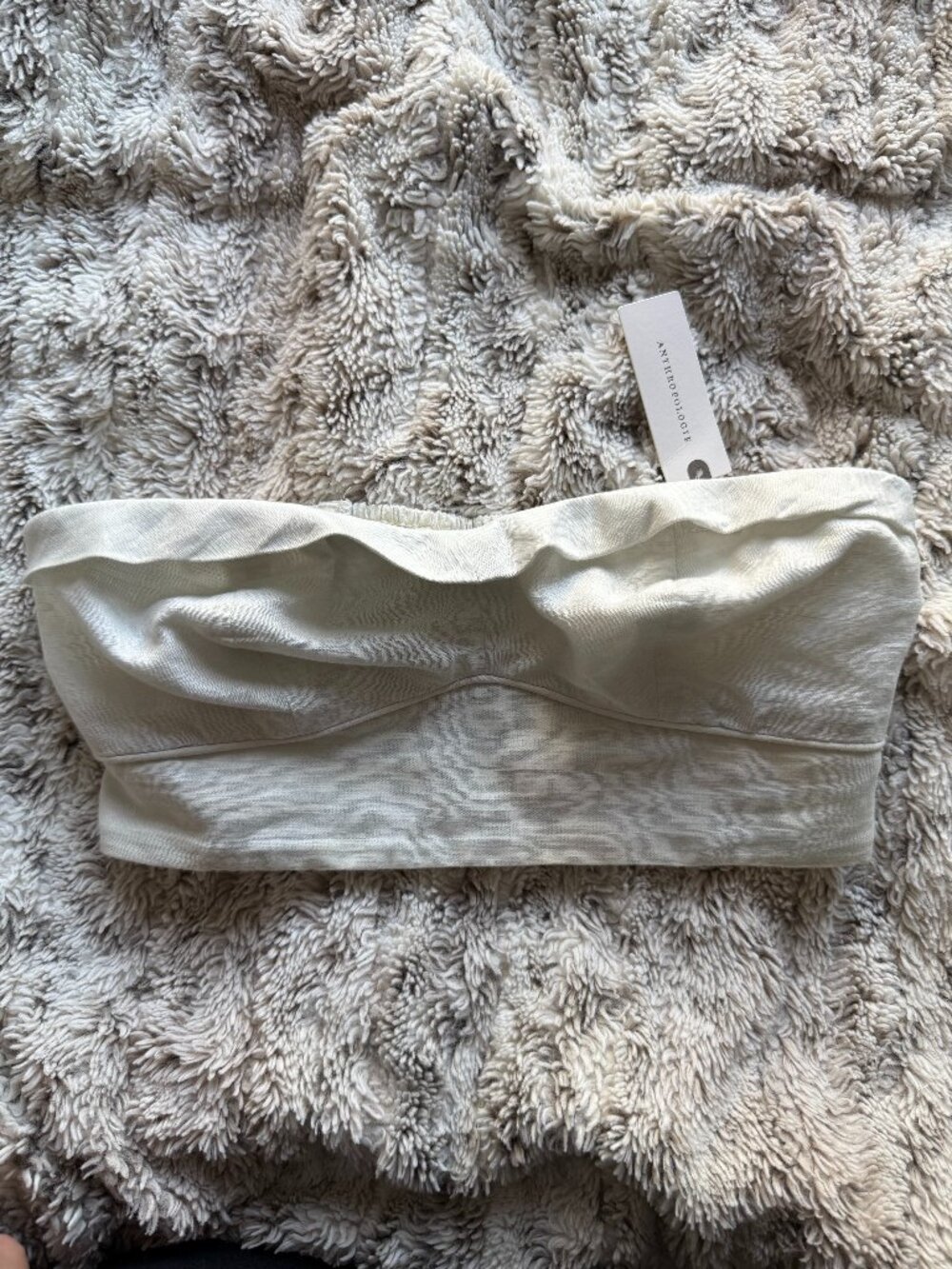 NWT Anthropologie smocked linen crop top
